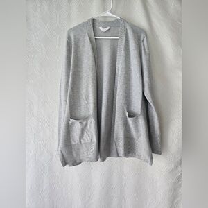 Gray Open Front Women's Sweater